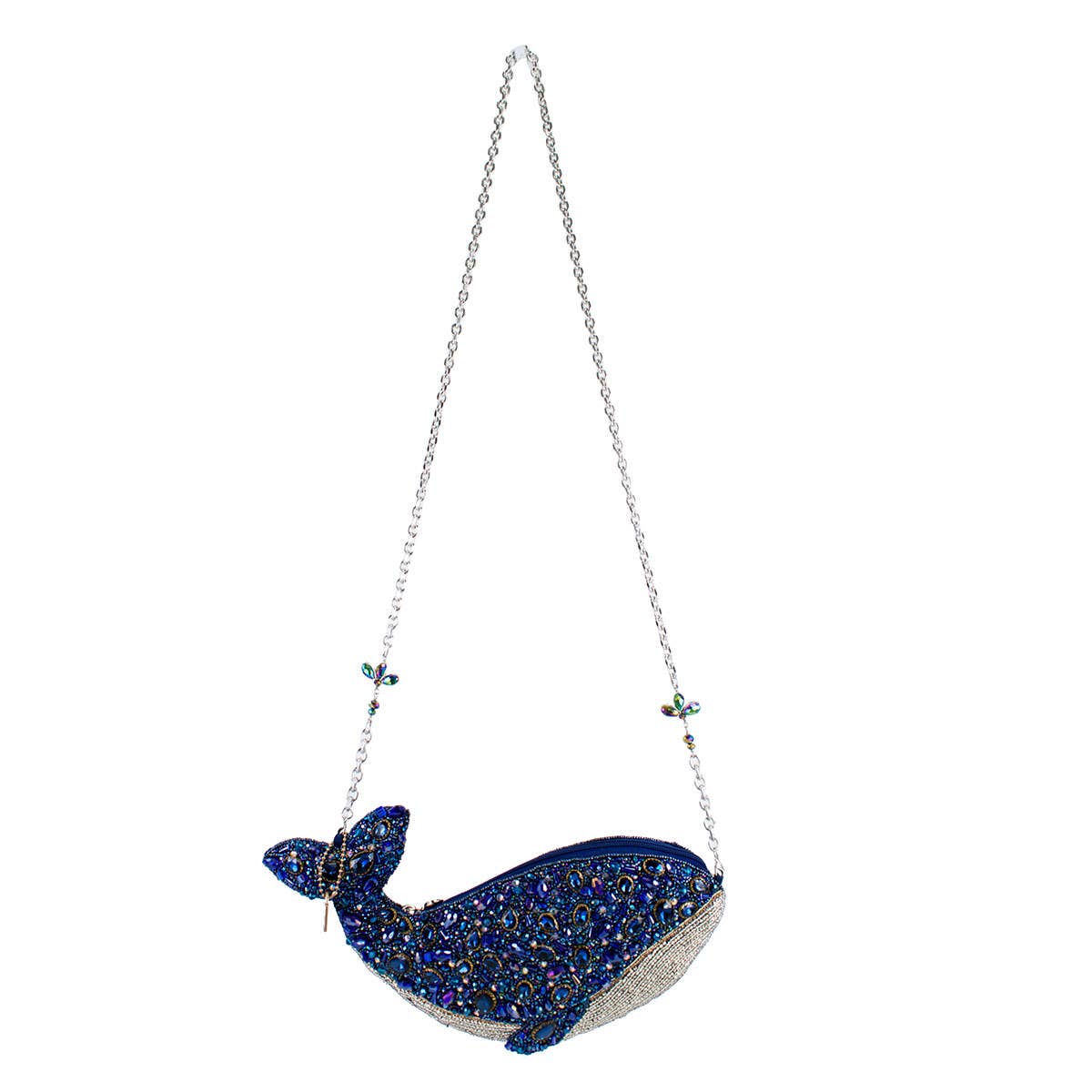 Whale of a Time Blue Beaded Whale Crossbody Handbag