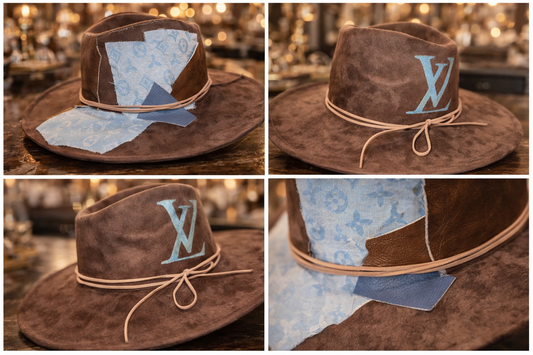 Distressed Brown Western Hat with Designer-Inspired Patch 🤎✨
