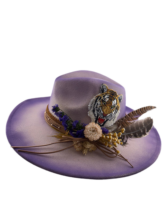 Custom Handmade LSU Tigers Purple Western Hat