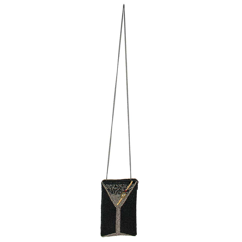 Make It Dirty Beaded Martini Glass Crossbody Phone Bag