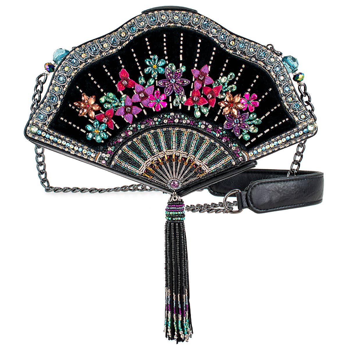 Coquette Floral Fan Beaded Handbag