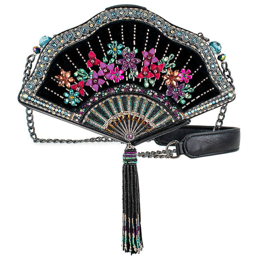 Coquette Floral Fan Beaded Handbag