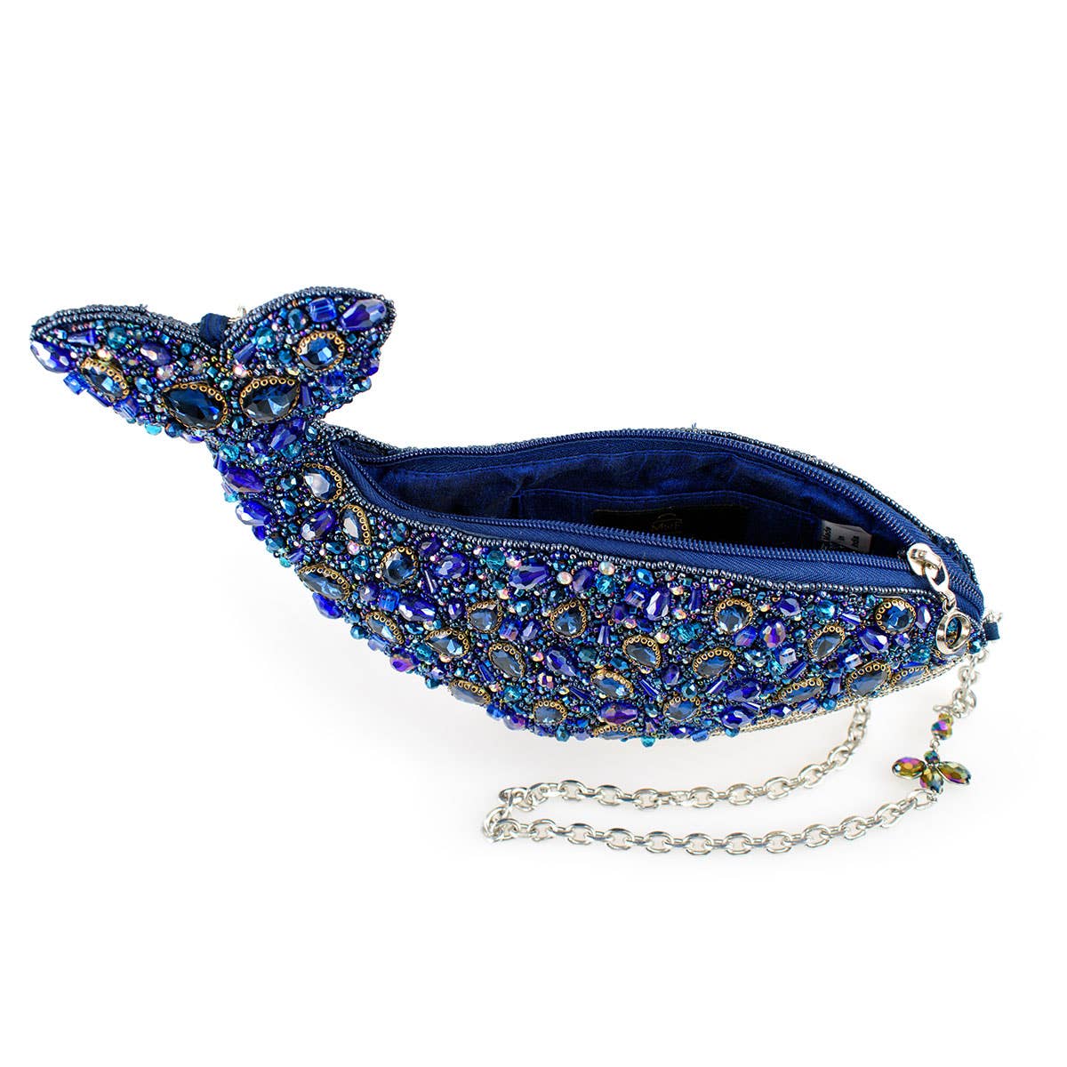 Whale of a Time Blue Beaded Whale Crossbody Handbag