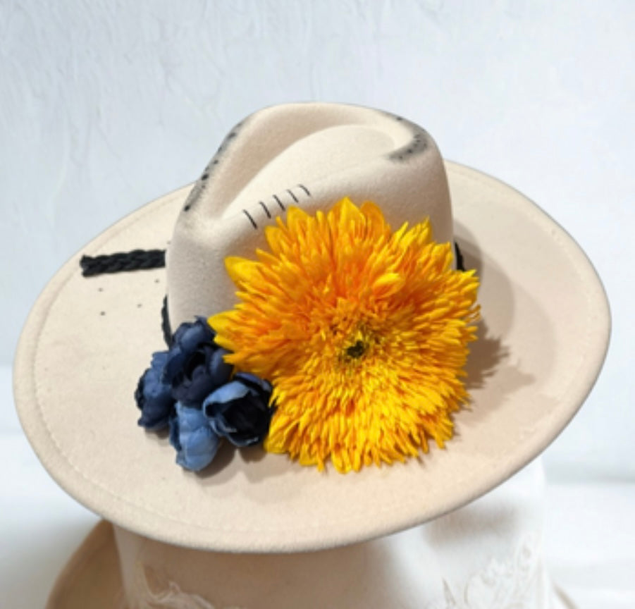 🎶 Hand-Painted Western Dream Hat - Guitar & Music Notes! 🤠