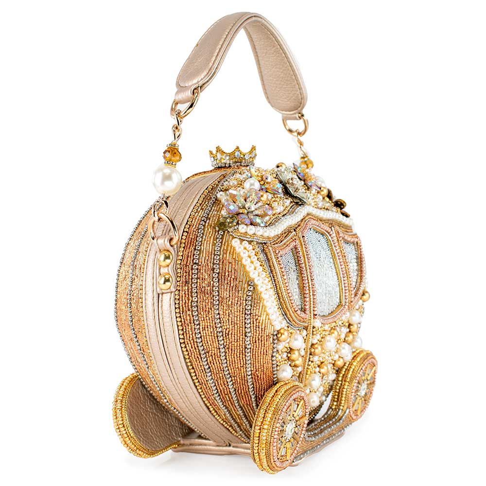 Dream Big Beaded Gold Carriage Handbag