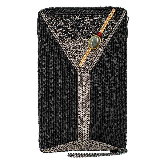 Make It Dirty Beaded Martini Glass Crossbody Phone Bag