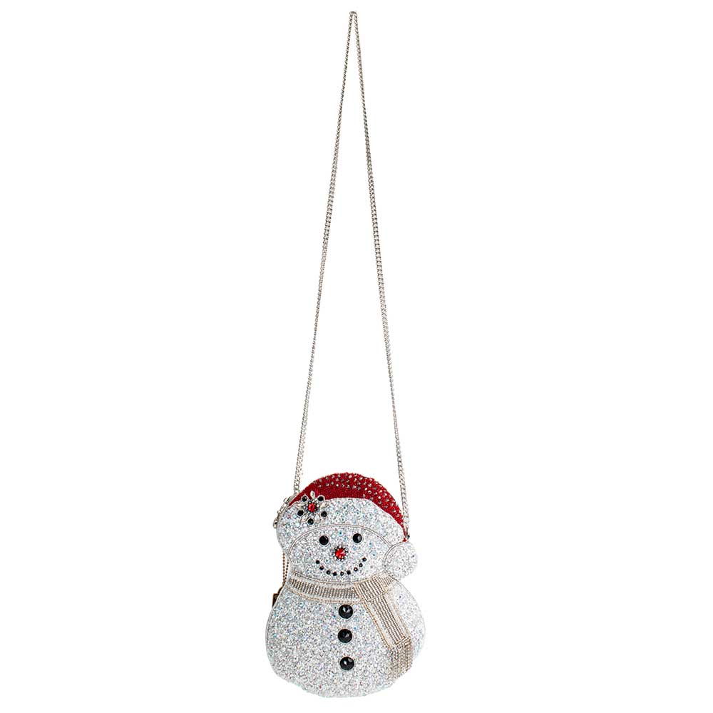 Ice Breaker Beaded Snowman Crossbody Handbag