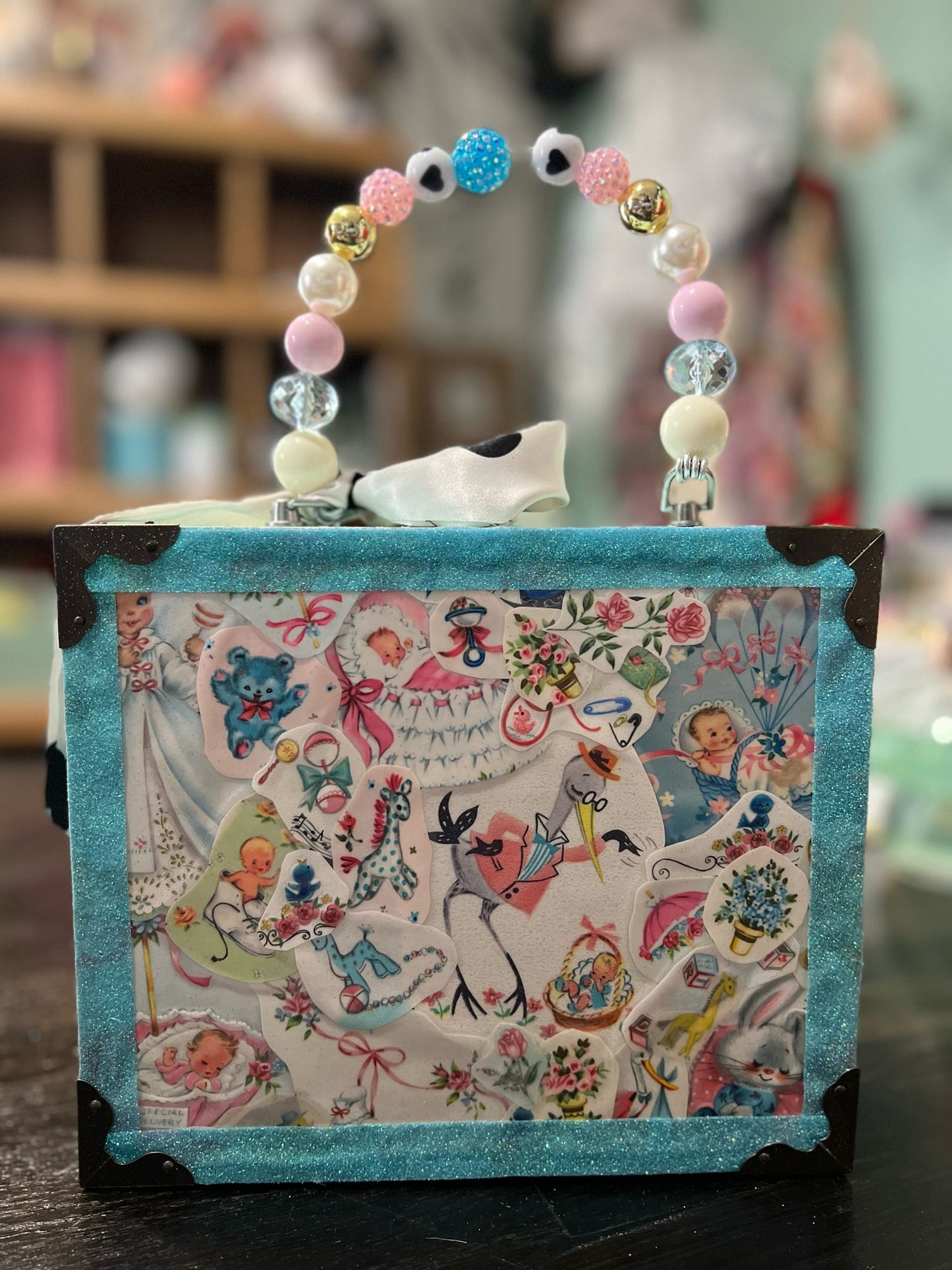 Oh Baby!, Cigar Box Purse -
Vintage Nursery Edition