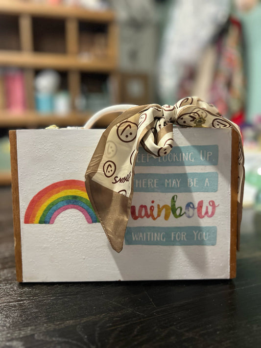 Rainbow Waiting, Cigar Box Purse - Positivity Edition