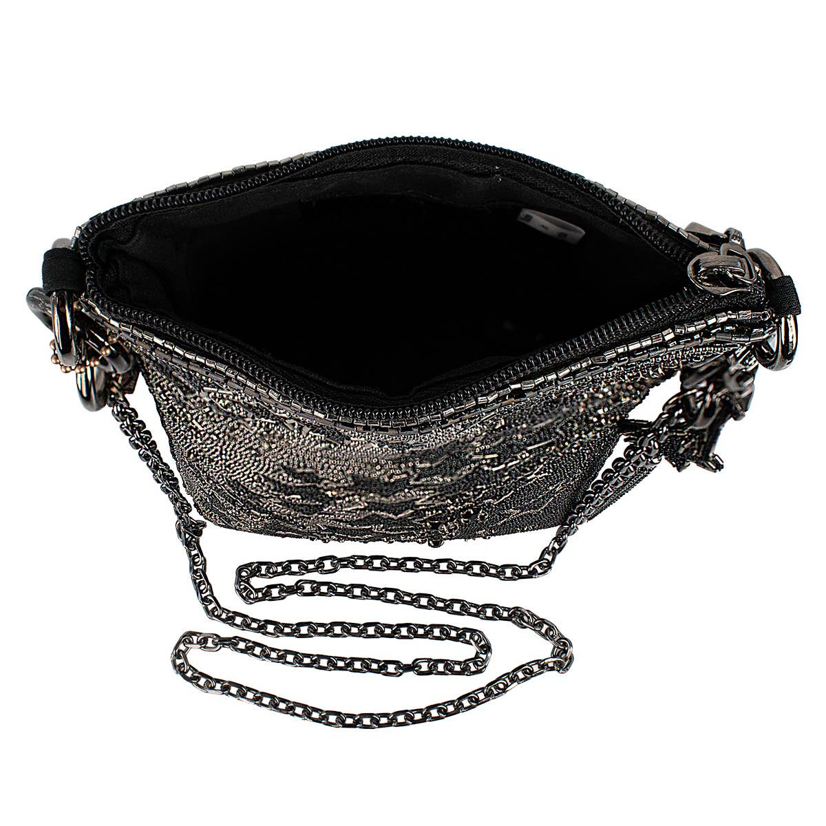 Astral Dream Black and Pewter Stars Crossbody Handbag