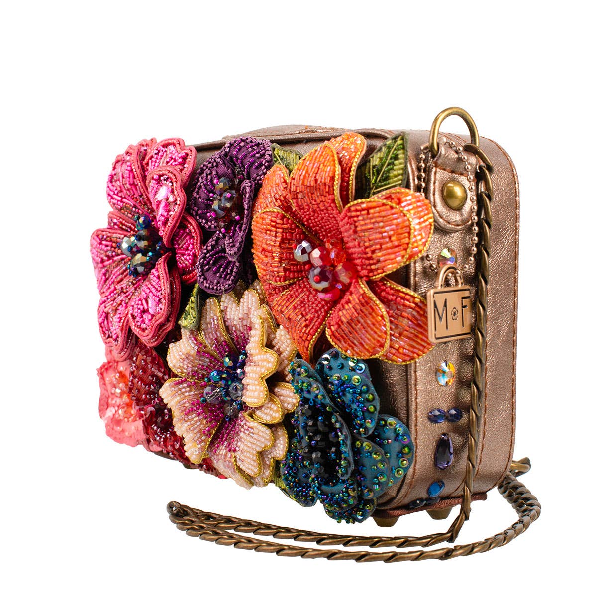 Fresh Picked Beaded Large Flowers Crossbody Handbag