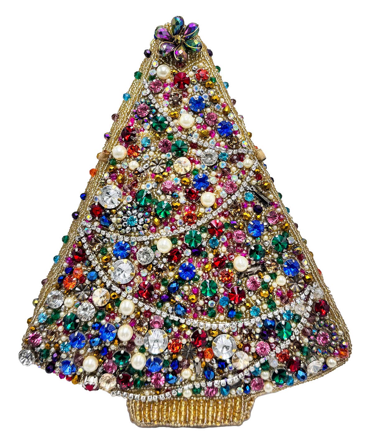 Glittering Joy Colorful Christmas Tree with Gems Handbag