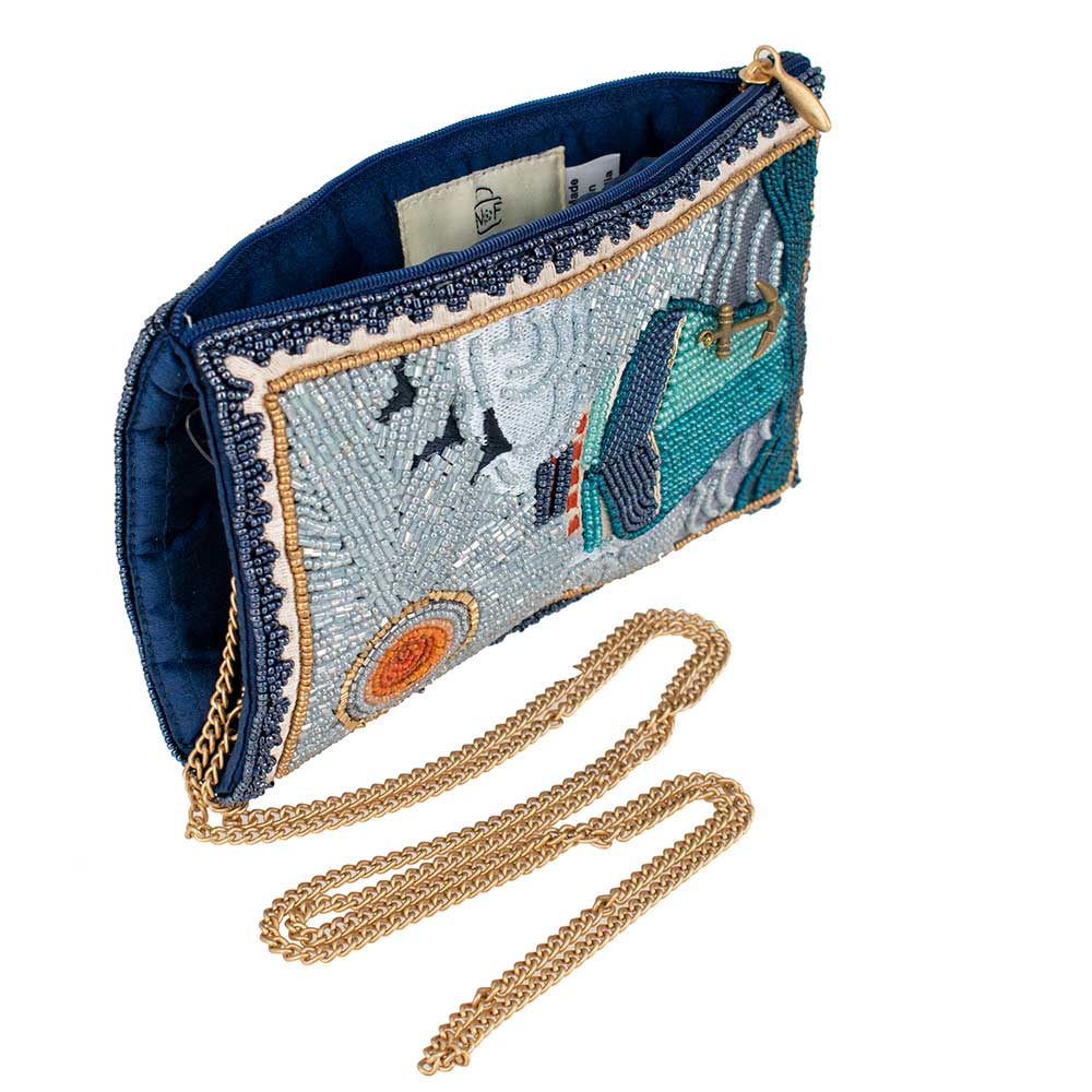 On Board Beaded Cruise Ship Crossbody Phone Bag