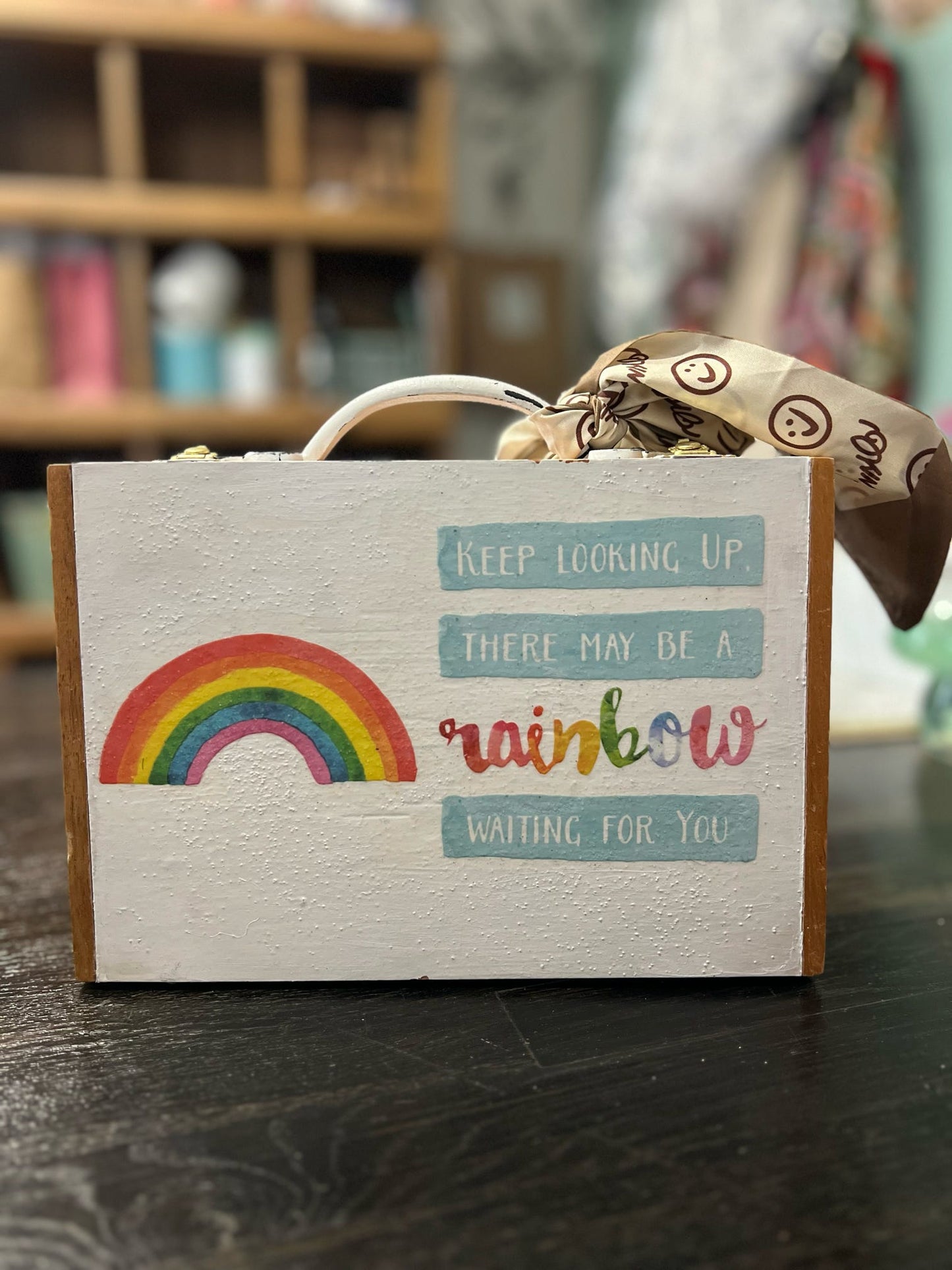 Rainbow Waiting, Cigar Box Purse - Positivity Edition