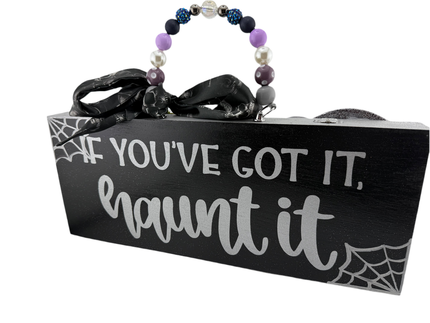 🖤 Graveyard Cat Halloween Cigar Box Purse