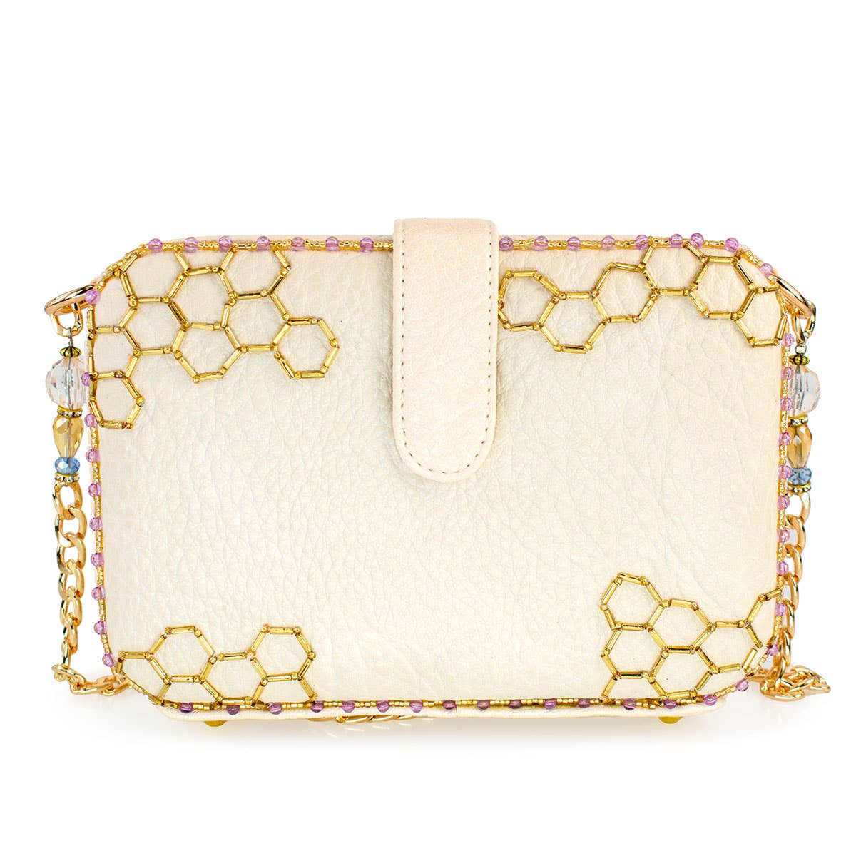 Garden Buzz Honeycomb and Winged Creatures Shoulder Handbag