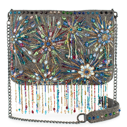 Dazzler Beaded Multi Color Fireworks Crossbody Handbag