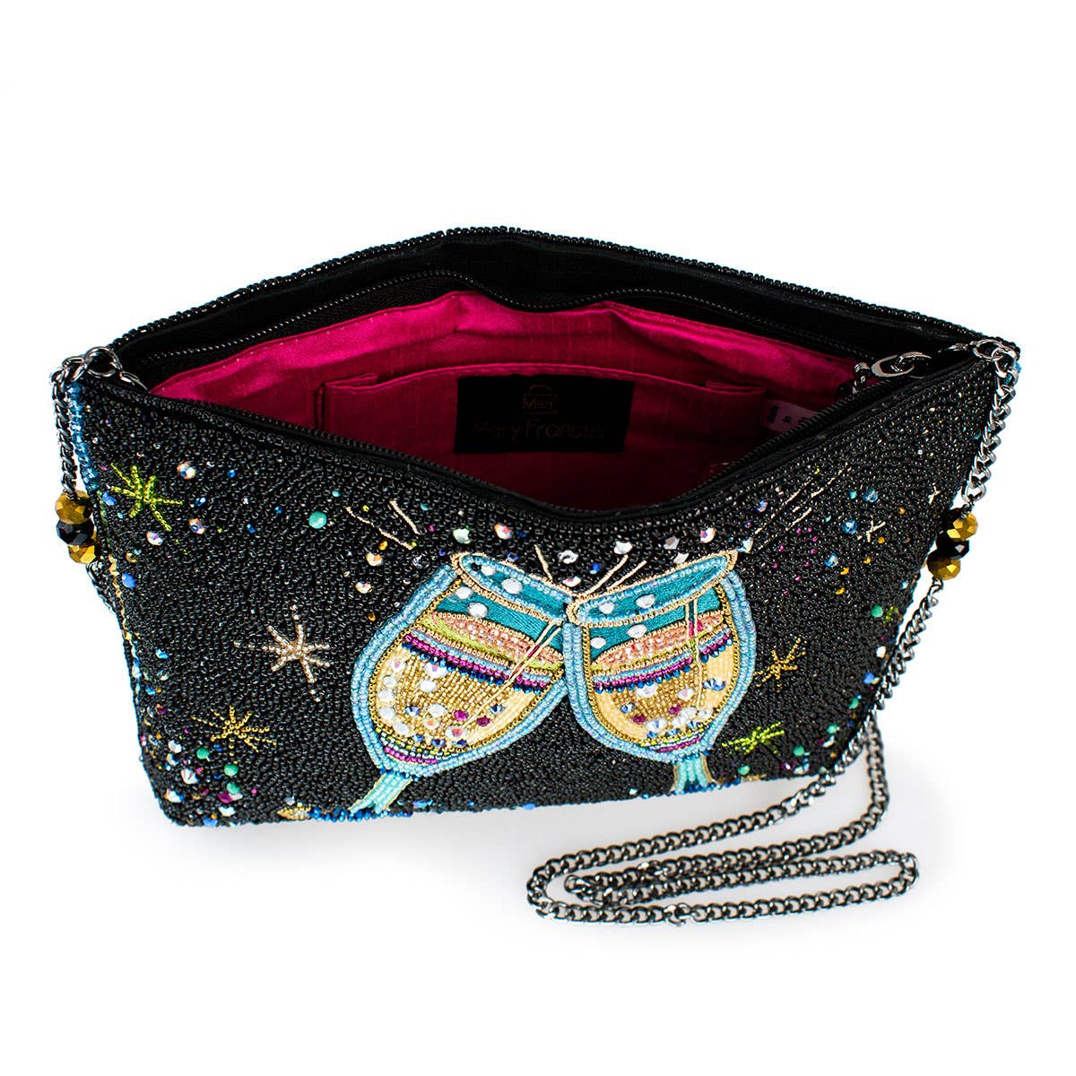 Cheers to That Champagne Beaded Crossbody Handbag