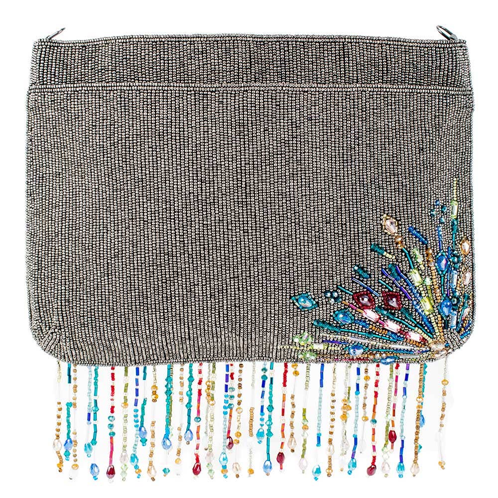 Dazzler Beaded Multi Color Fireworks Crossbody Handbag