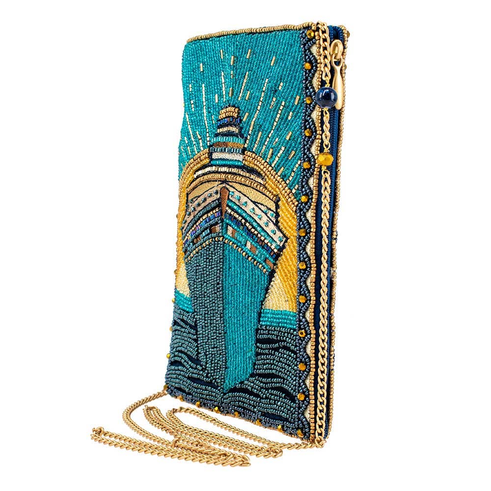 Midnight Cruise Beaded Cruise Ship Crossbody Phone Bag