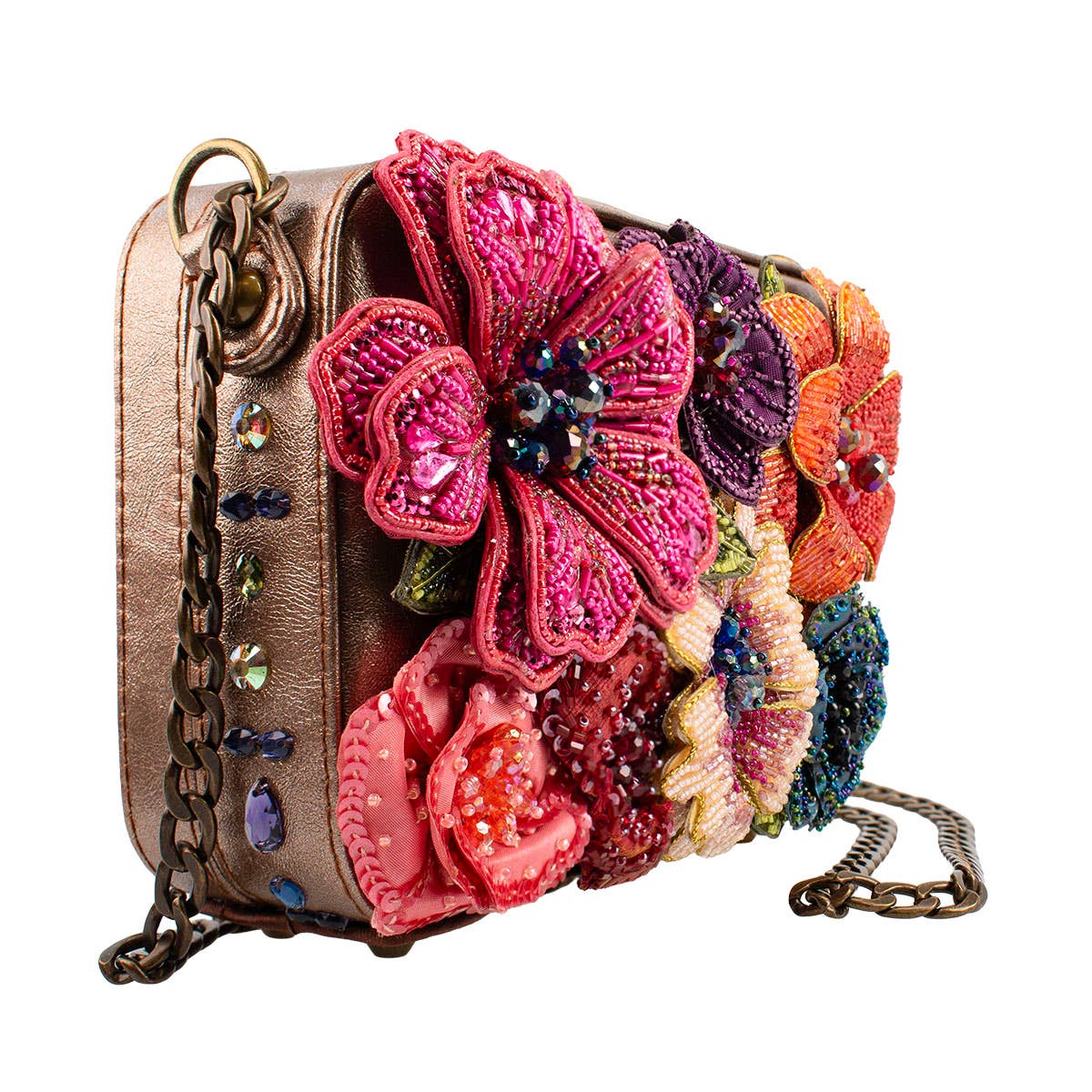 Fresh Picked Beaded Large Flowers Crossbody Handbag