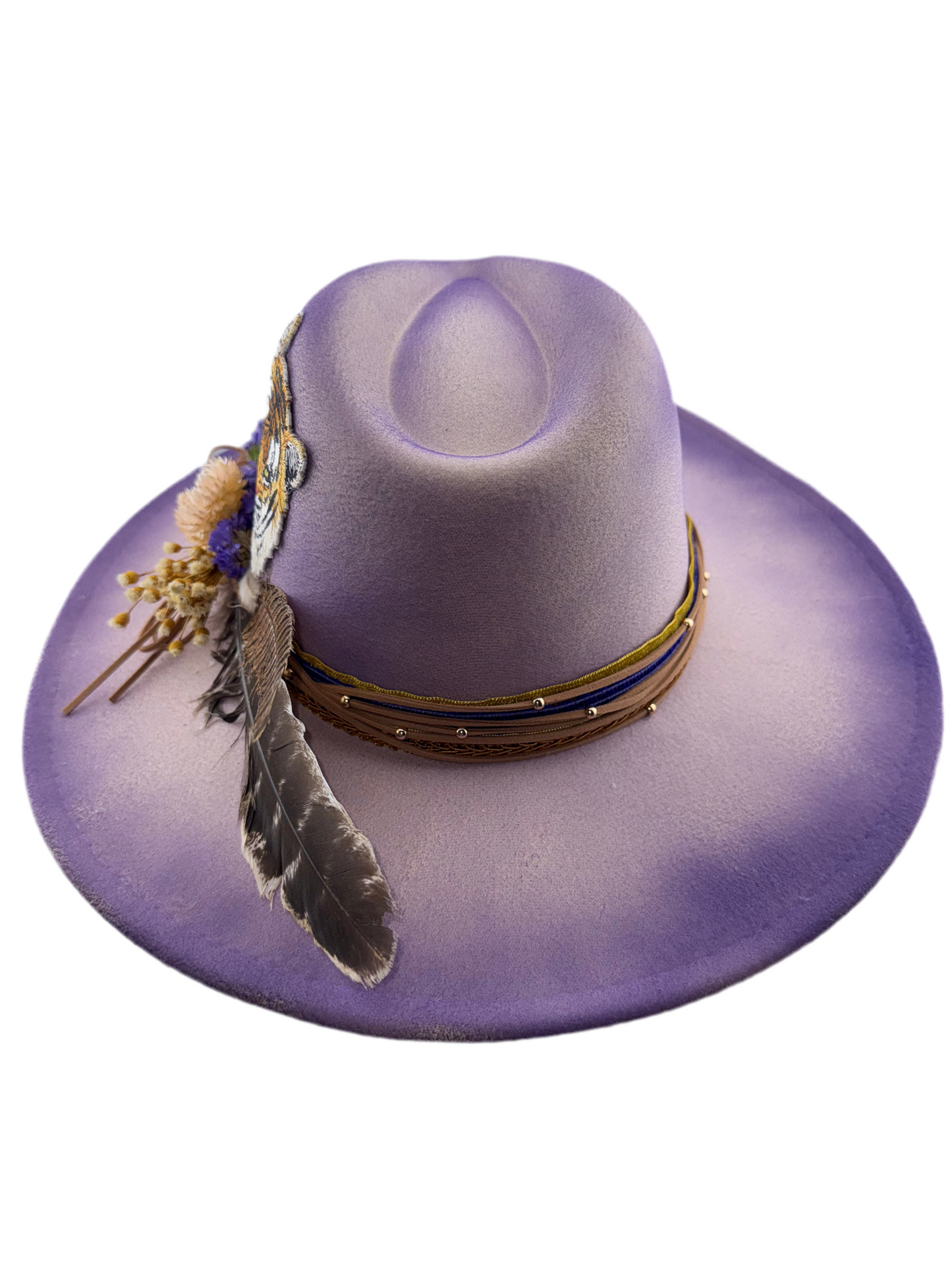 Custom Handmade LSU Tigers Purple Western Hat