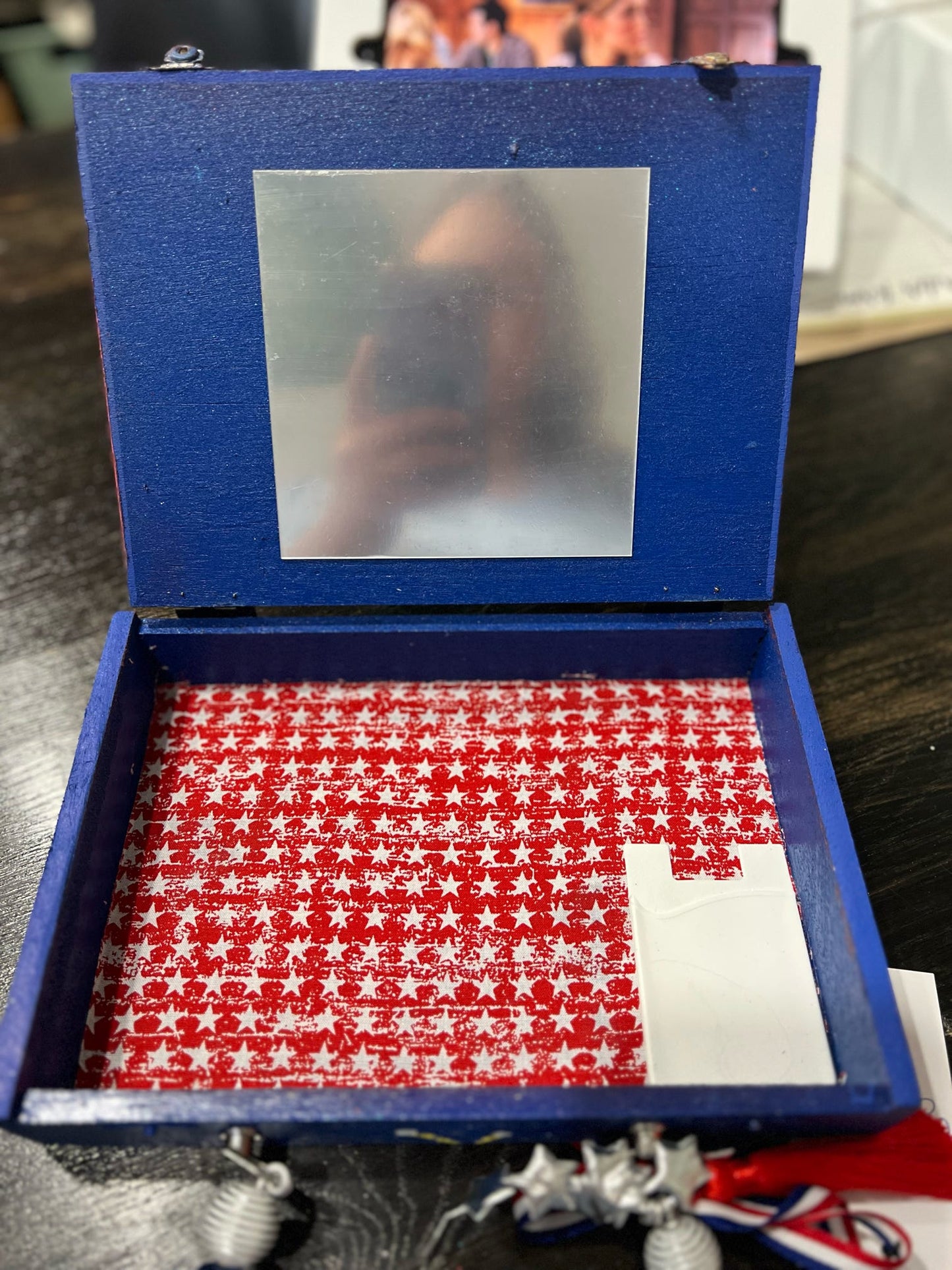 Fireworks, Cigar Box Purse -
Sparkle & Boom Edition