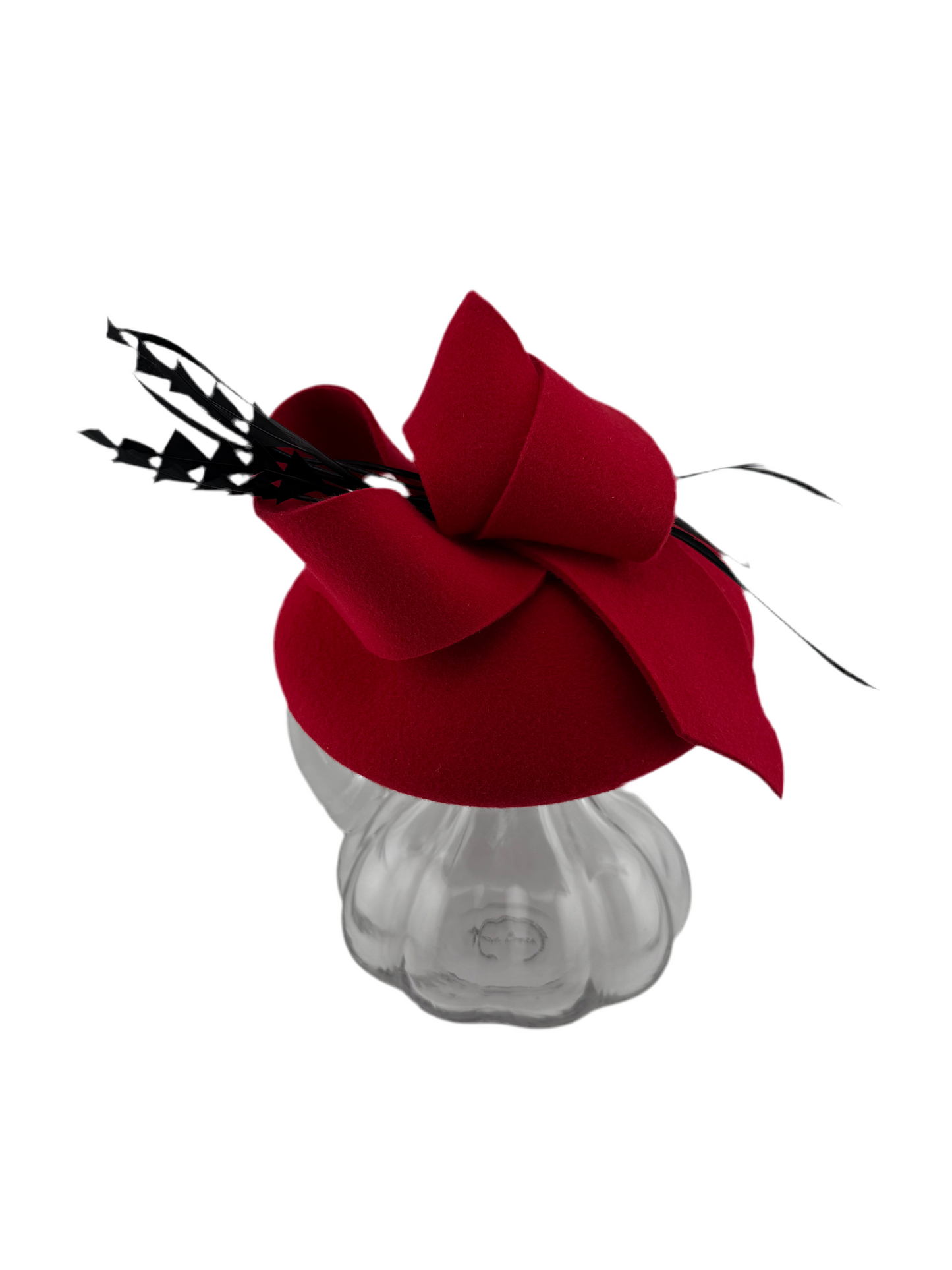 ❤️ Red Fascinator Hat with Bow & Feathers