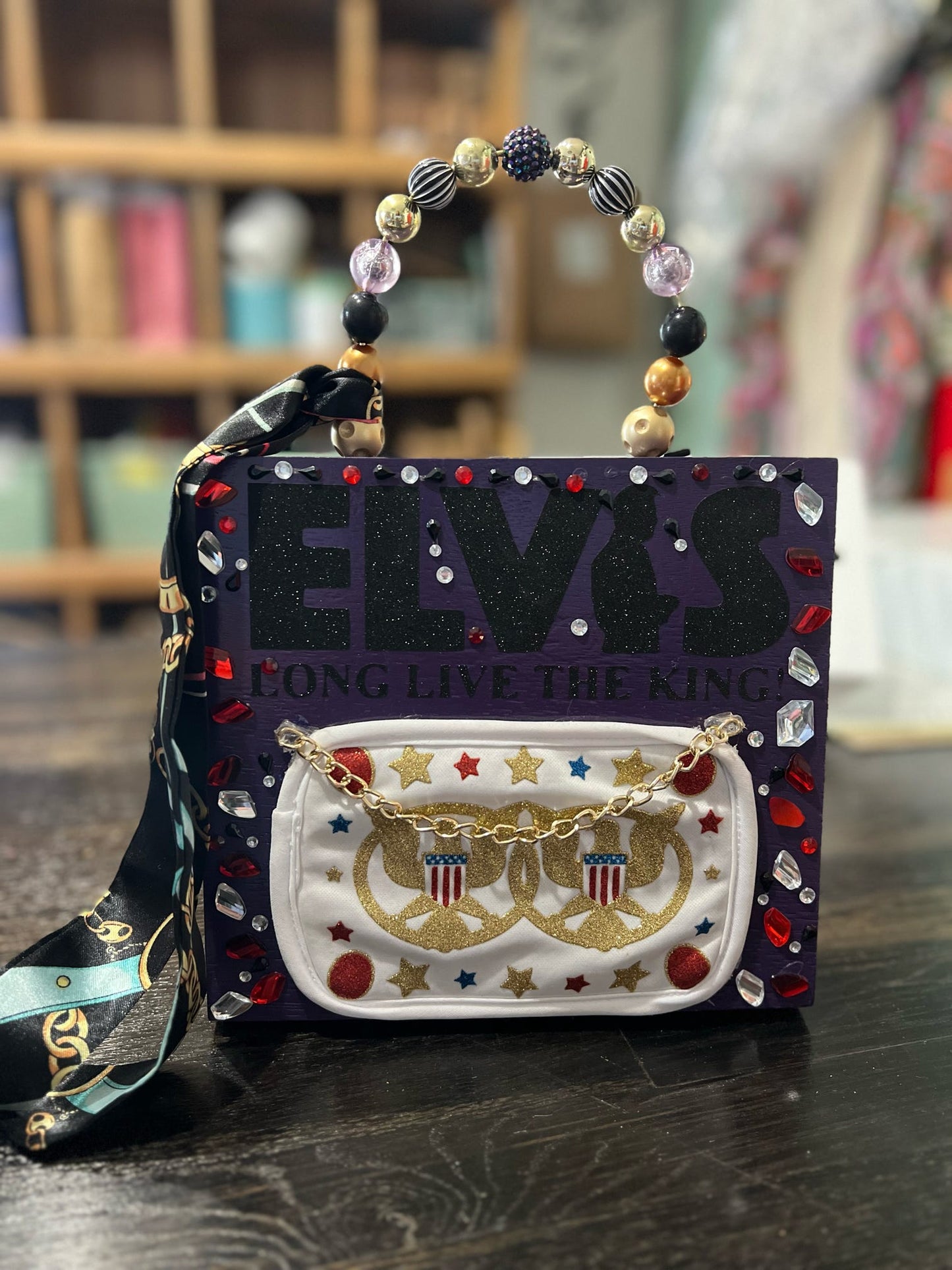 "Long Live the King" Elvis
Cigar Box Purse