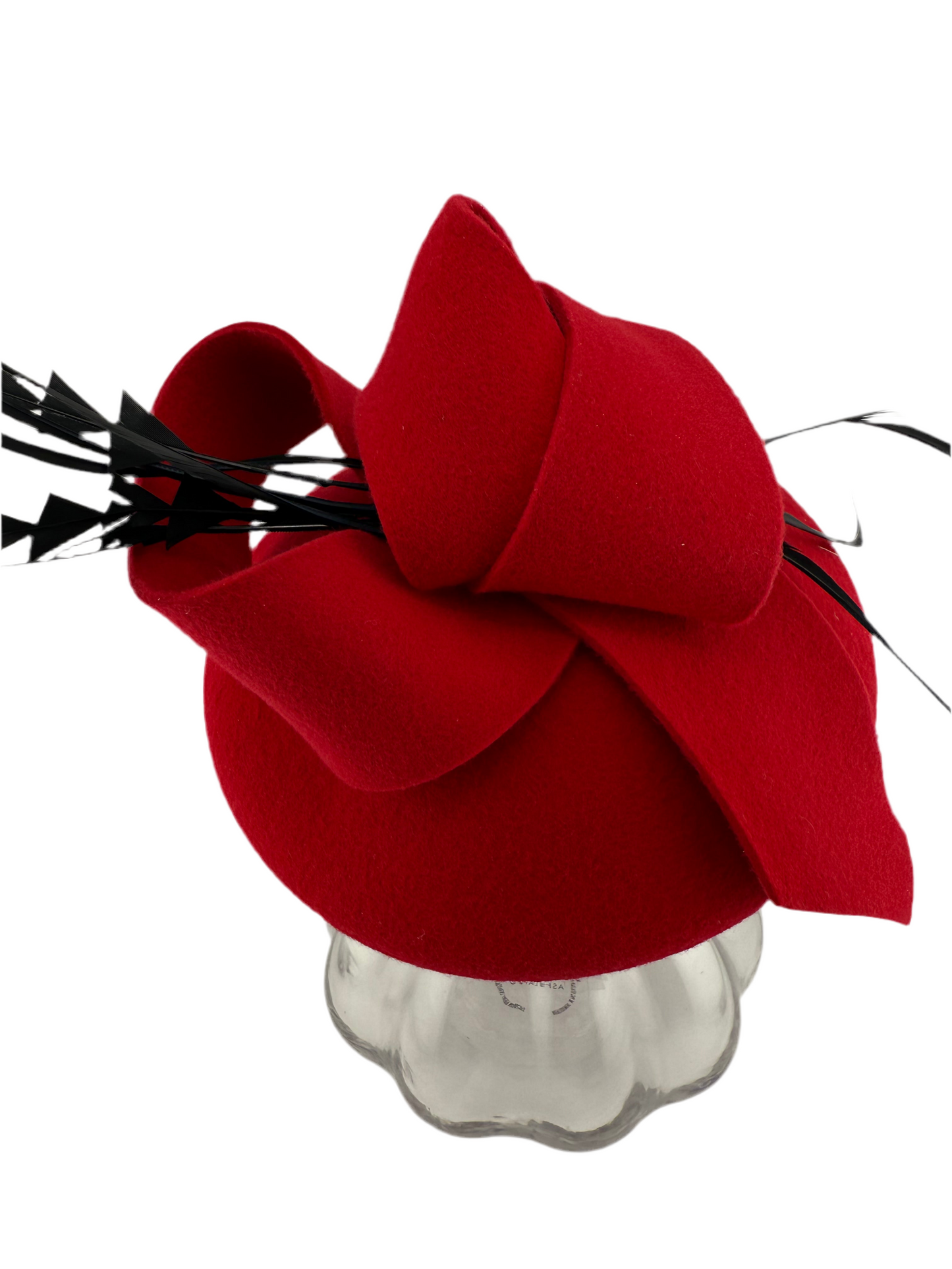 ❤️ Red Fascinator Hat with Bow & Feathers