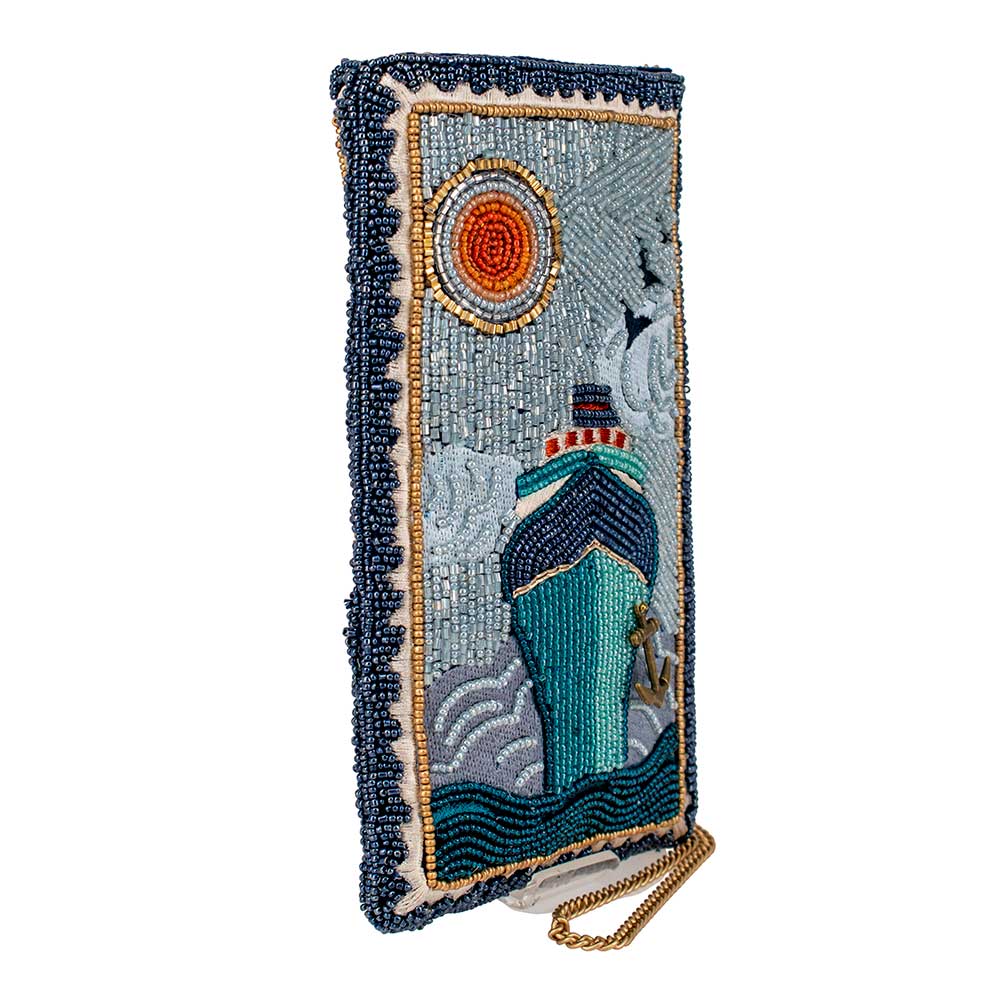 On Board Beaded Cruise Ship Crossbody Phone Bag