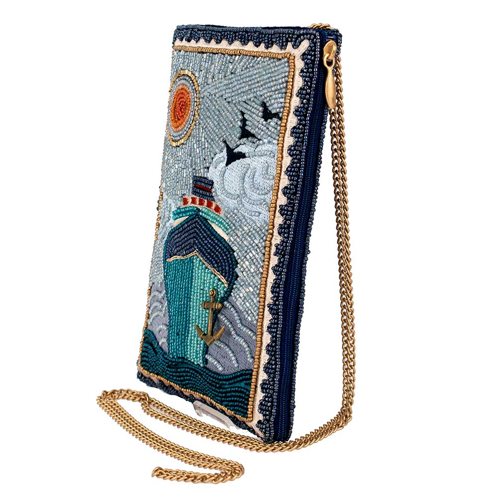 On Board Beaded Cruise Ship Crossbody Phone Bag