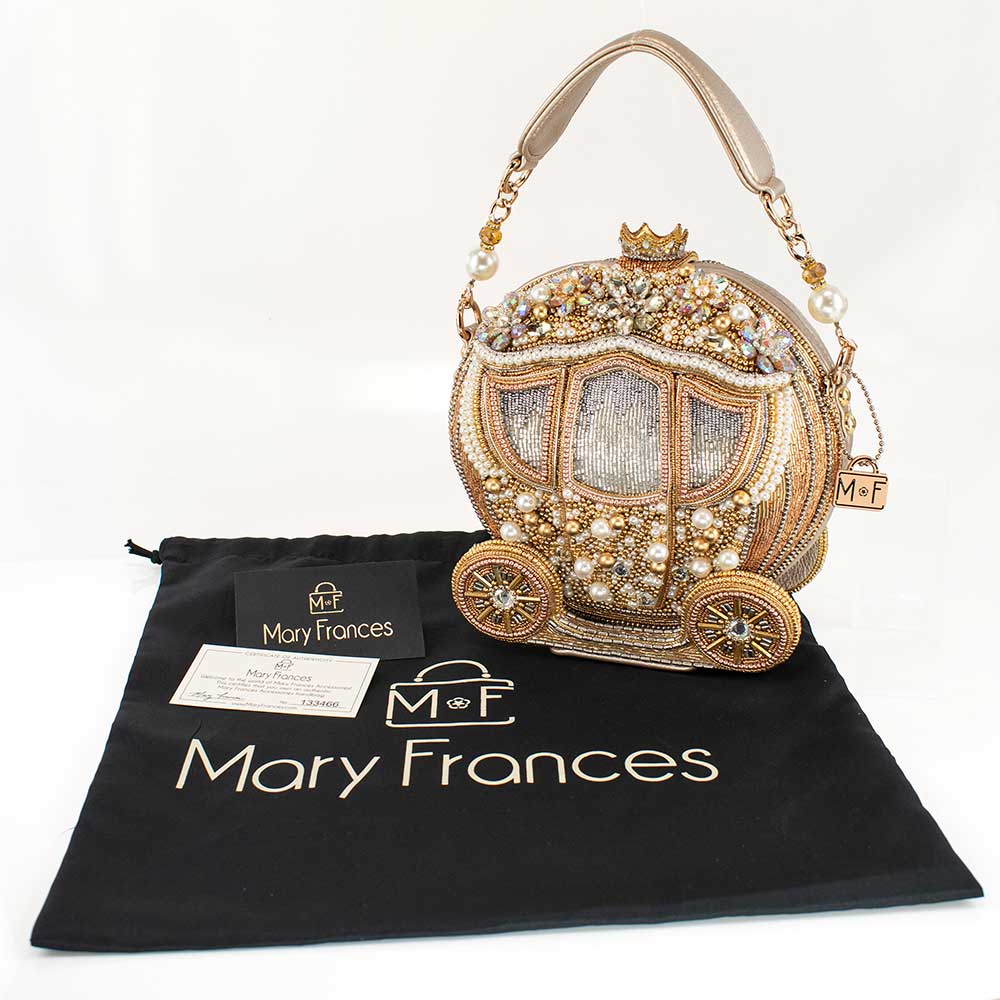 Dream Big Beaded Gold Carriage Handbag
