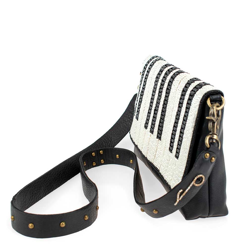 Keynote Beaded Piano Keys Crossbody Handbag