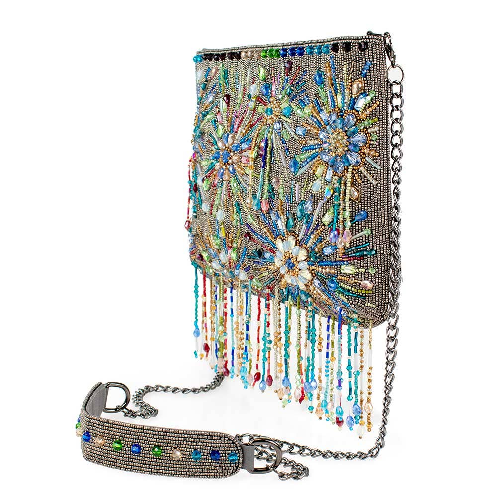 Dazzler Beaded Multi Color Fireworks Crossbody Handbag
