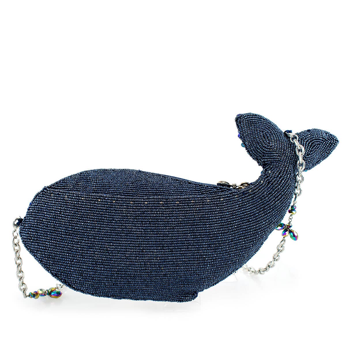 Whale of a Time Blue Beaded Whale Crossbody Handbag