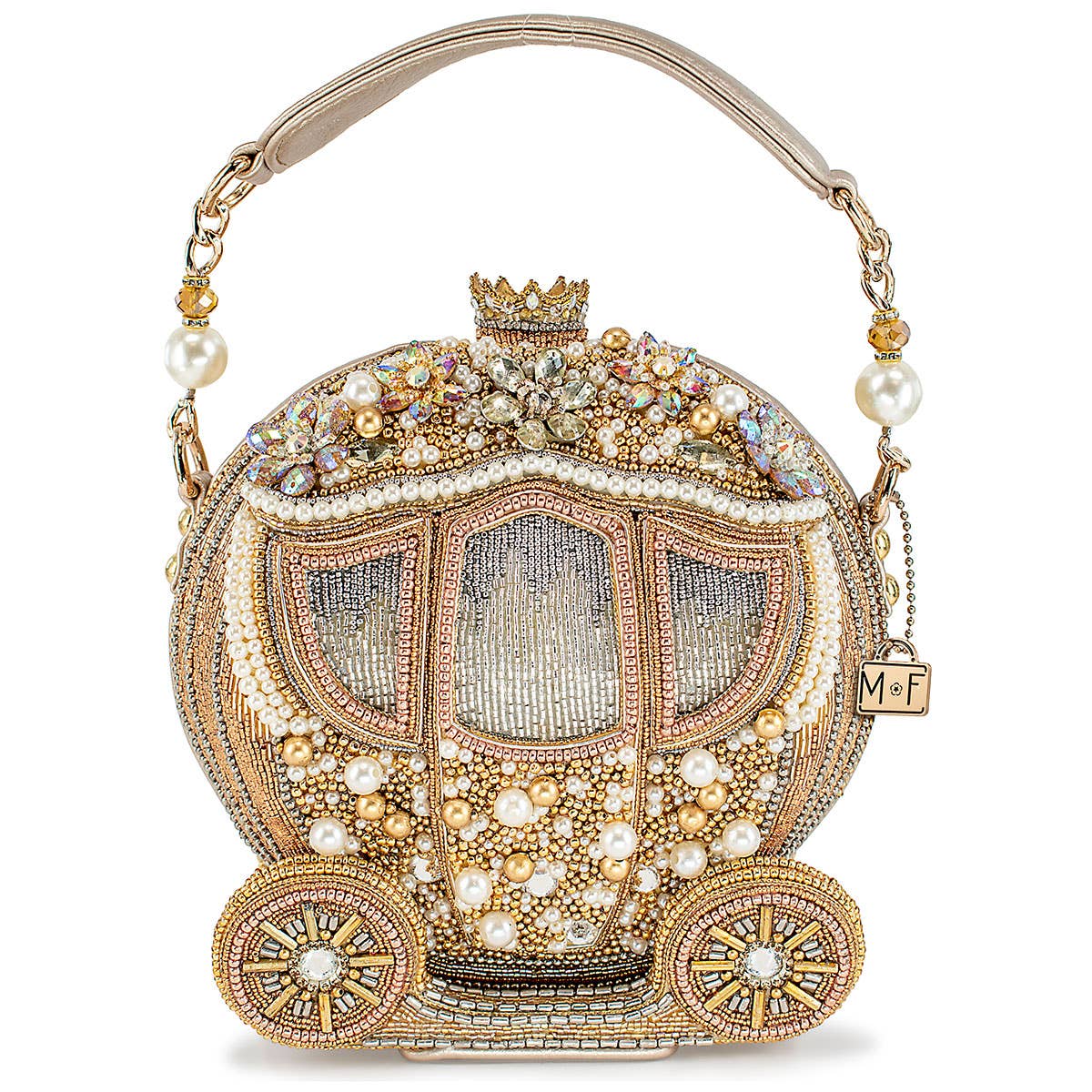 Dream Big Beaded Gold Carriage Handbag