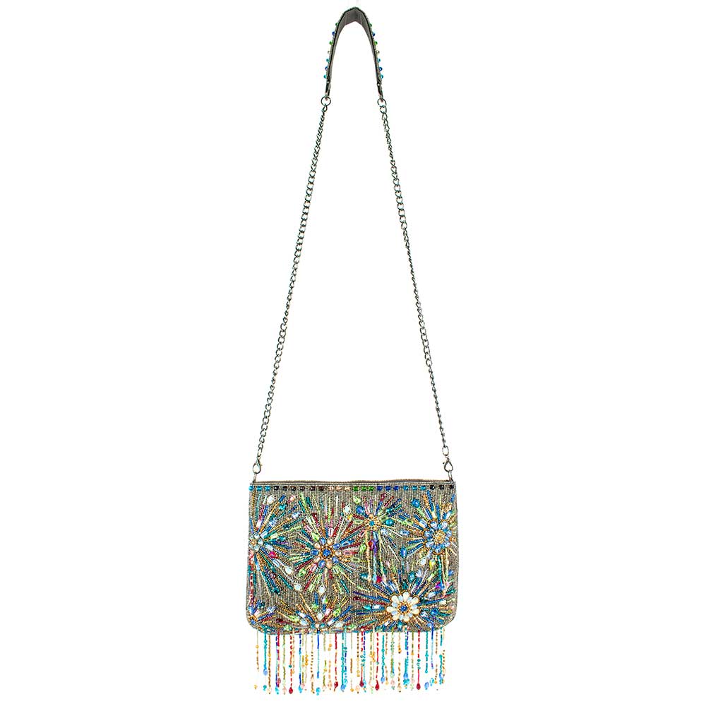 Dazzler Beaded Multi Color Fireworks Crossbody Handbag