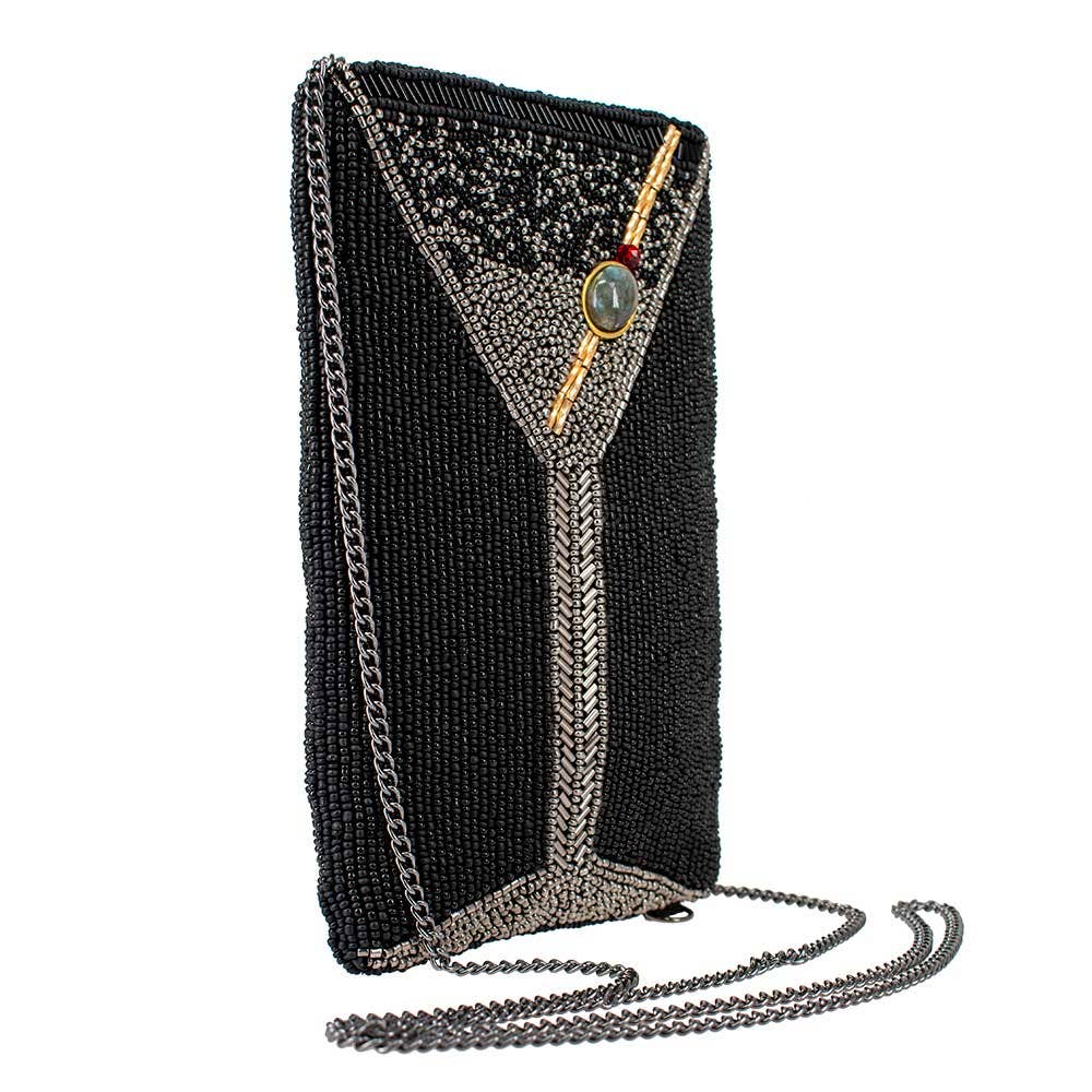 Make It Dirty Beaded Martini Glass Crossbody Phone Bag