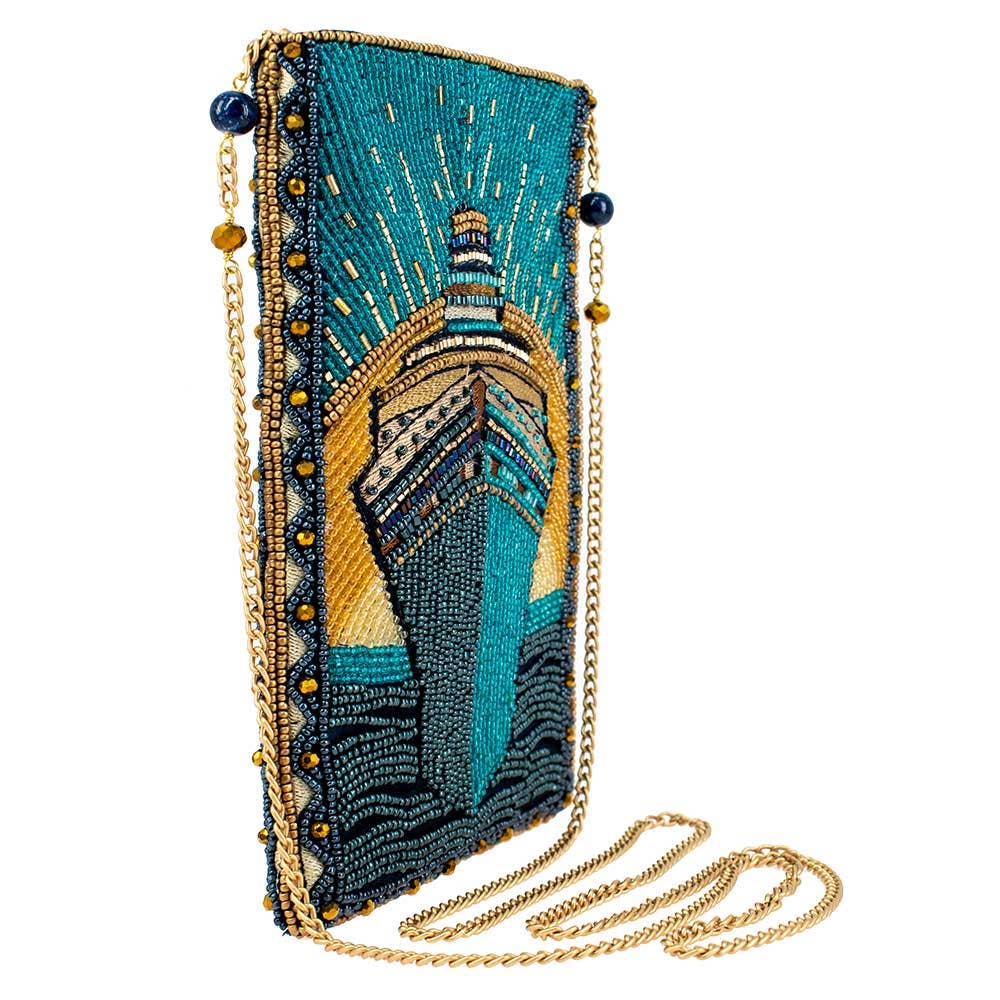 Midnight Cruise Beaded Cruise Ship Crossbody Phone Bag