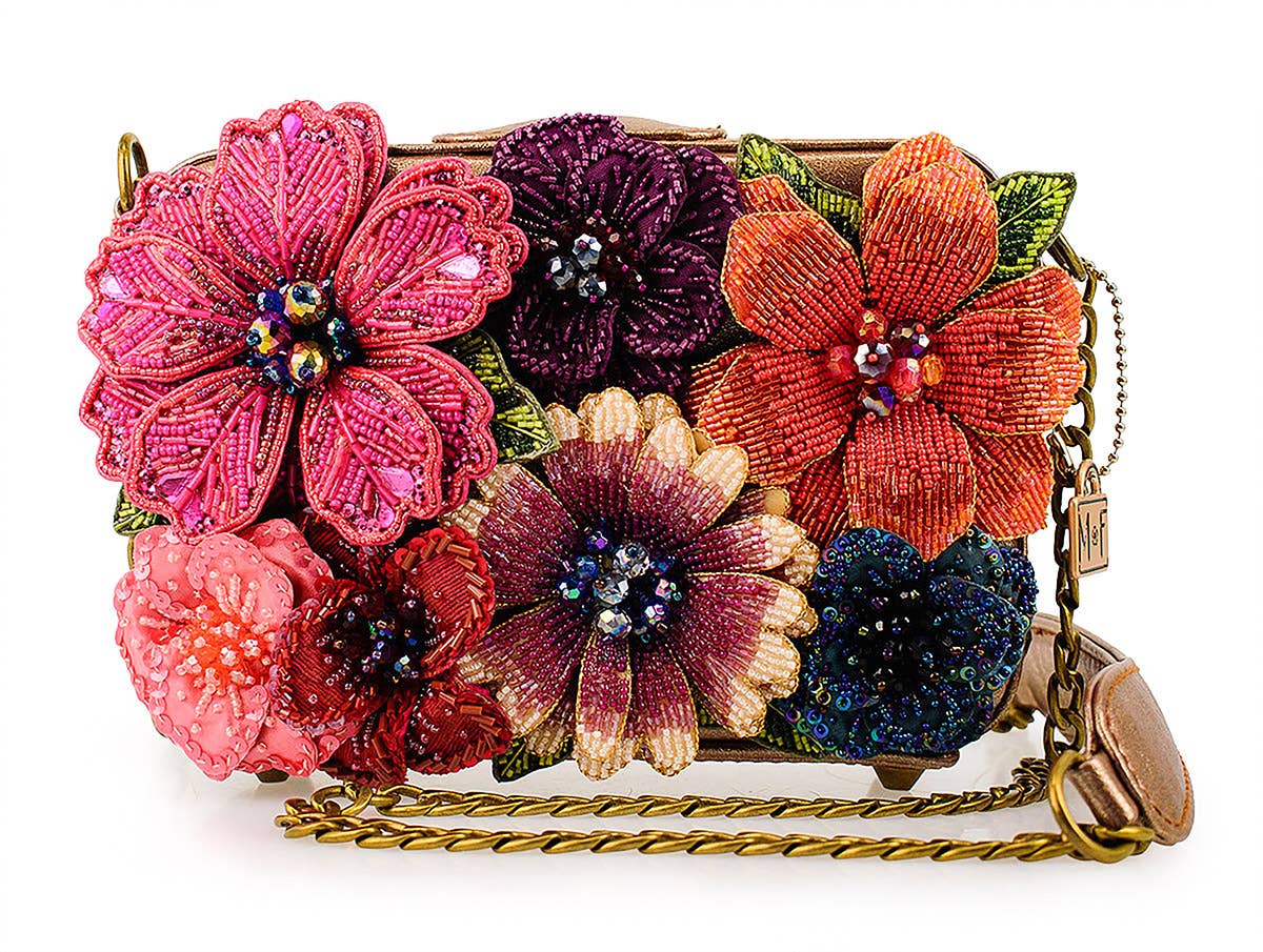 Fresh Picked Beaded Large Flowers Crossbody Handbag